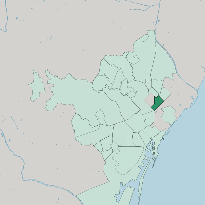 Map showing el Clot — In Barcelona