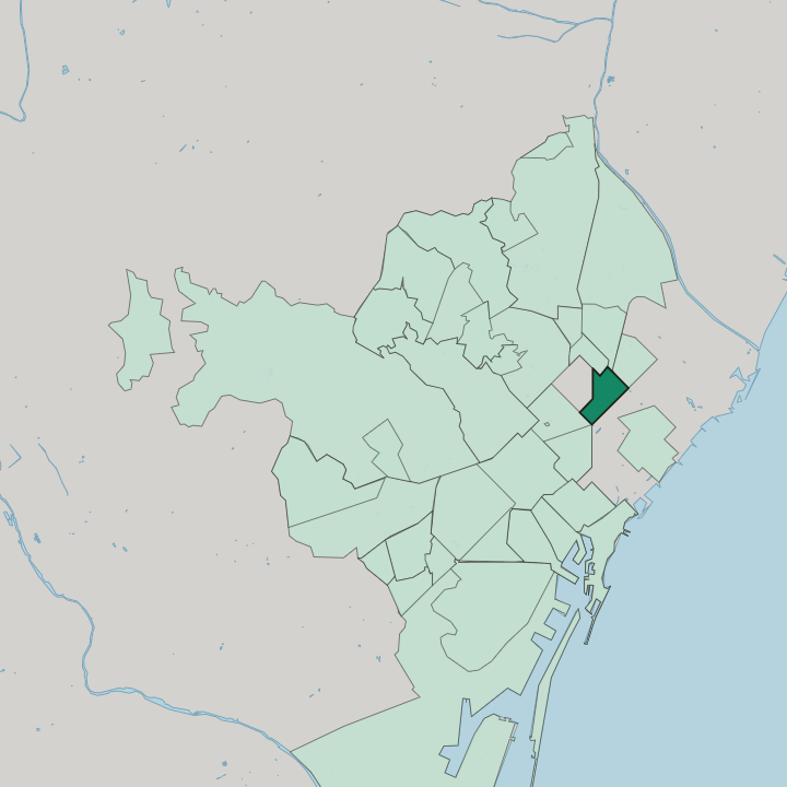 Map showing el Clot — In Barcelona