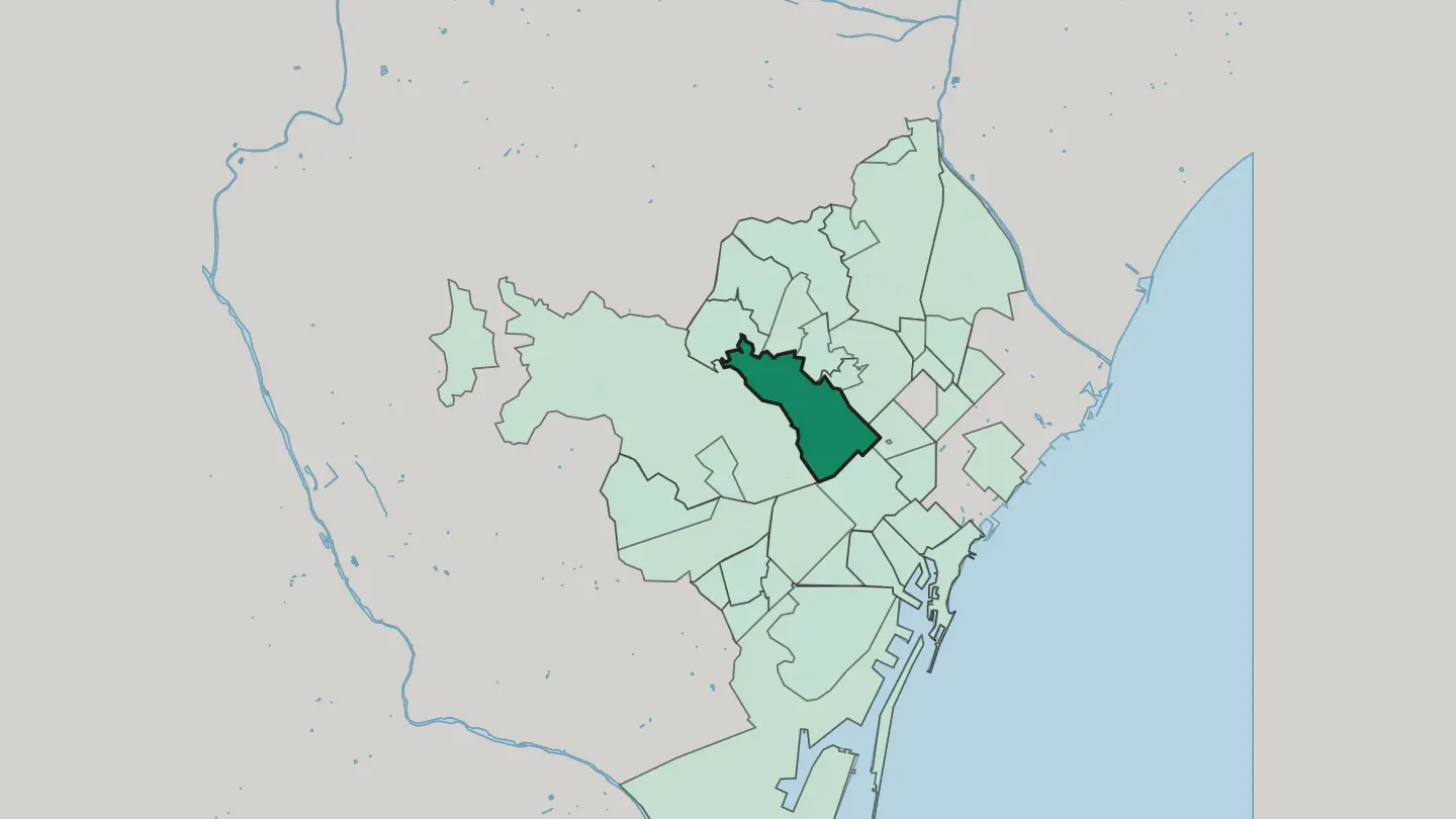 Map of Gràcia in Barcelona