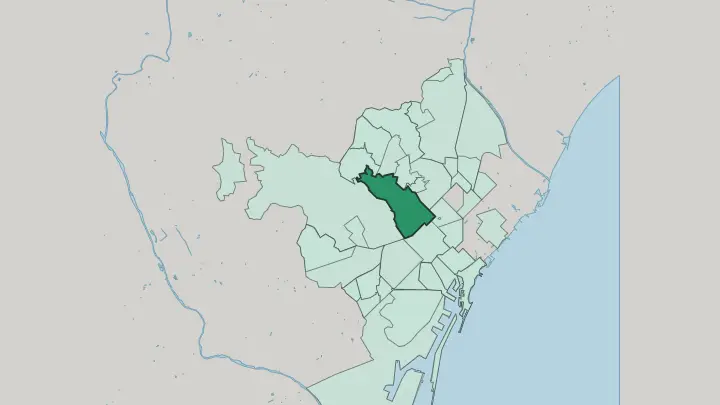 Map of Gràcia in Barcelona