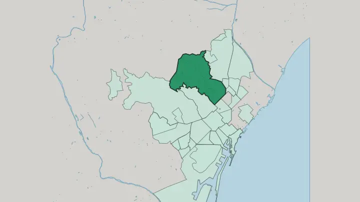 Map of Horta-Guinardó in Barcelona