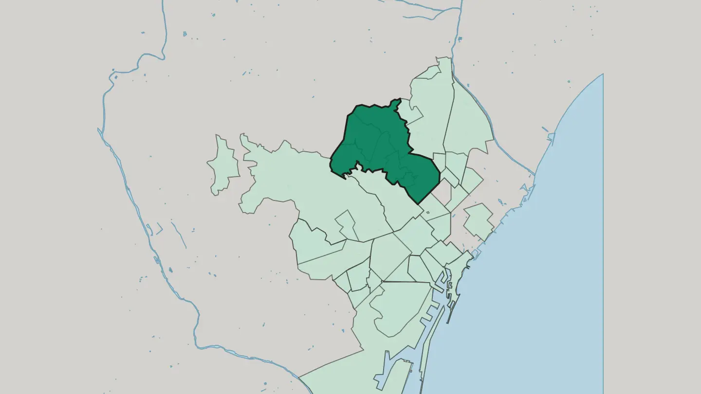 Map of Horta-Guinardó in Barcelona
