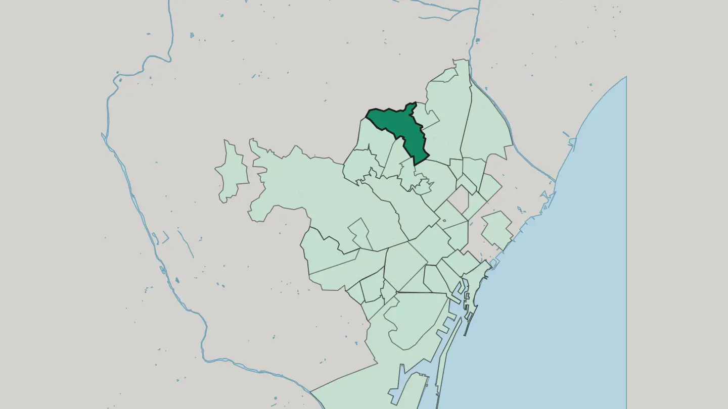 Map of Horta in Barcelona