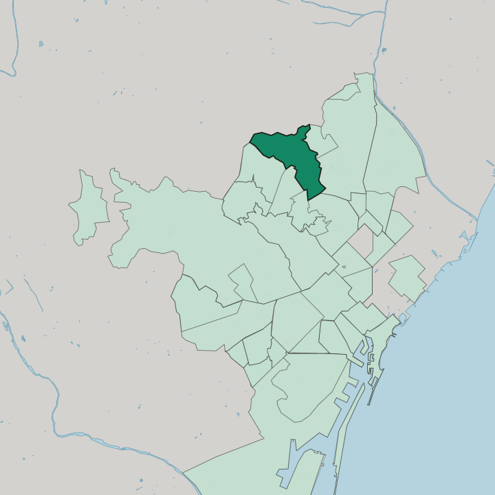 Map showing Horta — In Barcelona