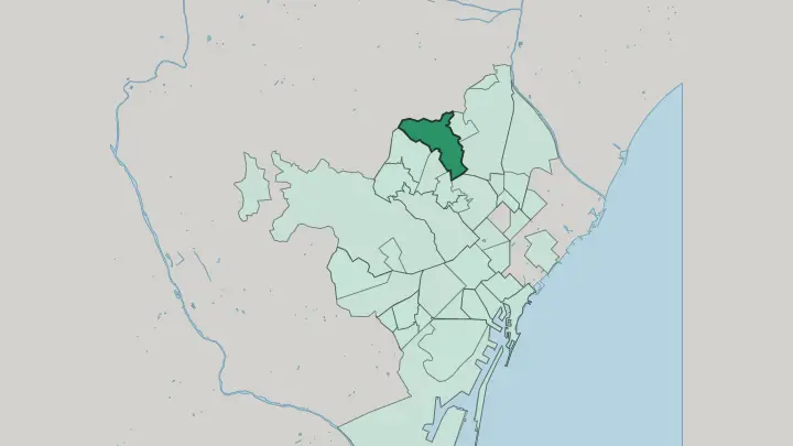 Map of Horta in Barcelona