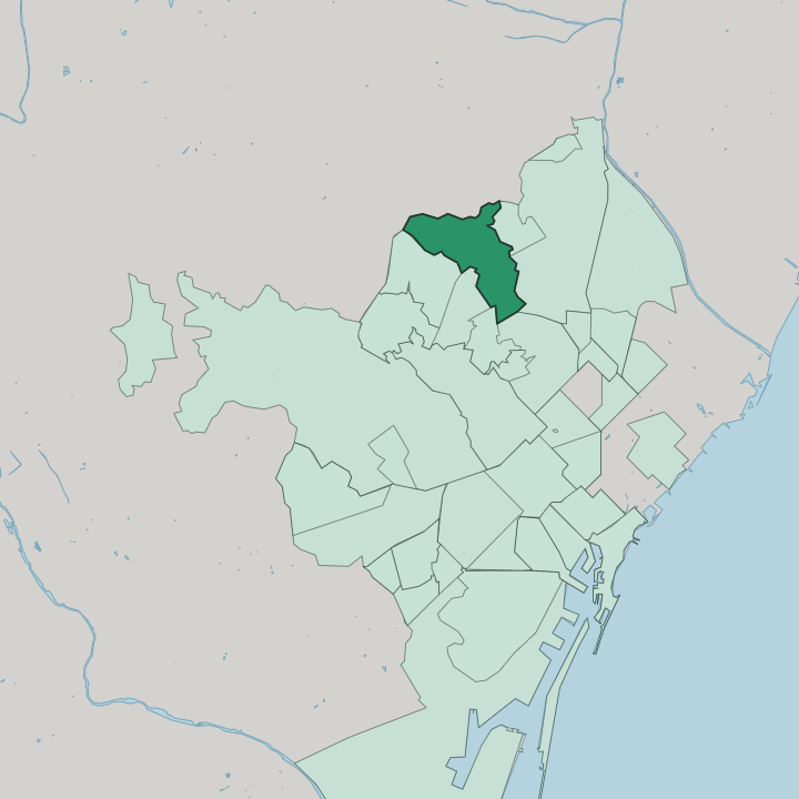 Map showing Horta — In Barcelona