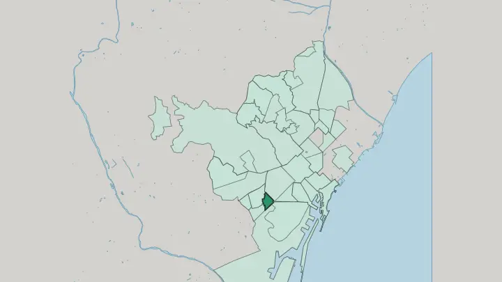 Map of Hostafrancs in Barcelona
