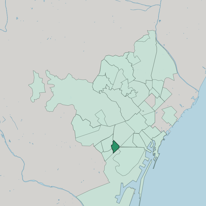 Map showing Hostafrancs — In Barcelona