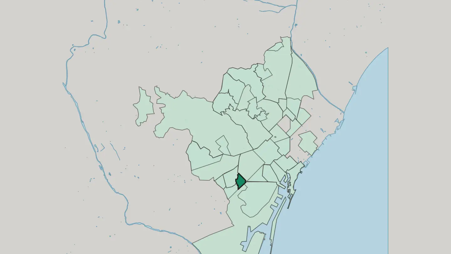 Map of Hostafrancs in Barcelona