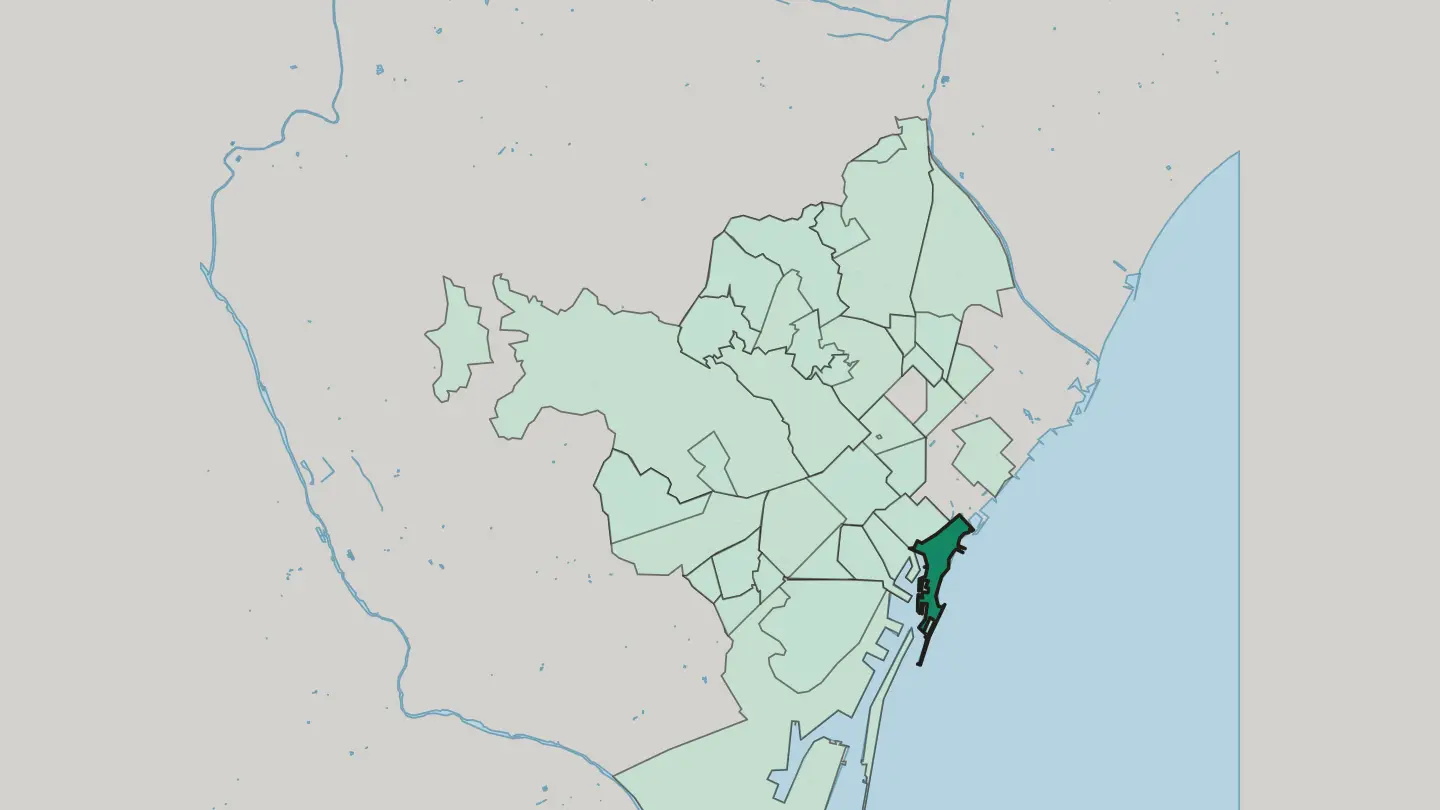 Map of la Barceloneta in Barcelona