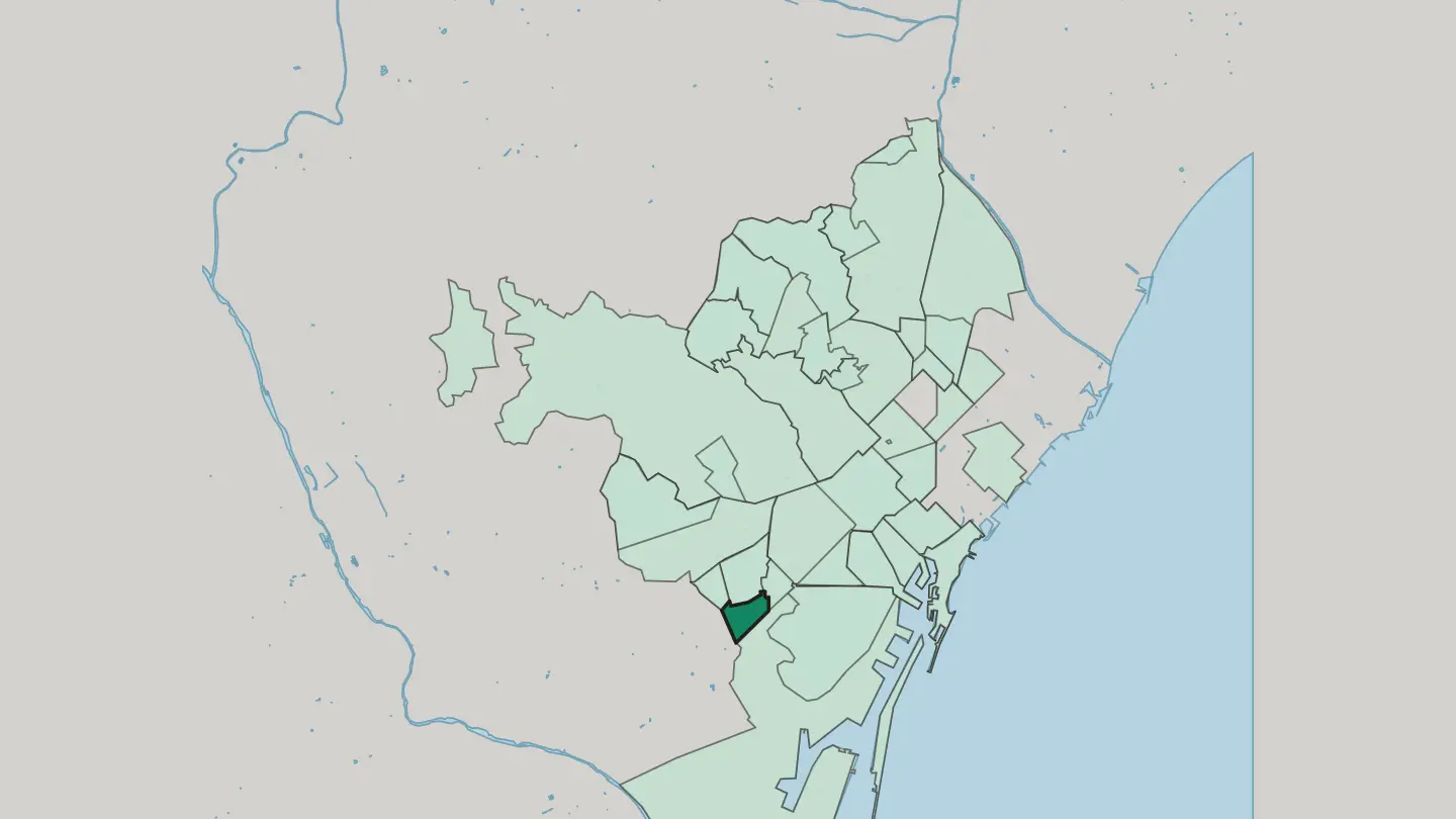Map of La Bordeta in Barcelona