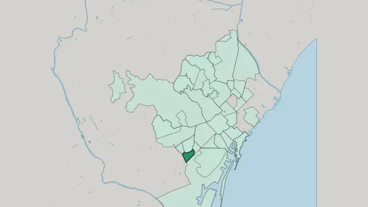 Map of La Bordeta in Barcelona