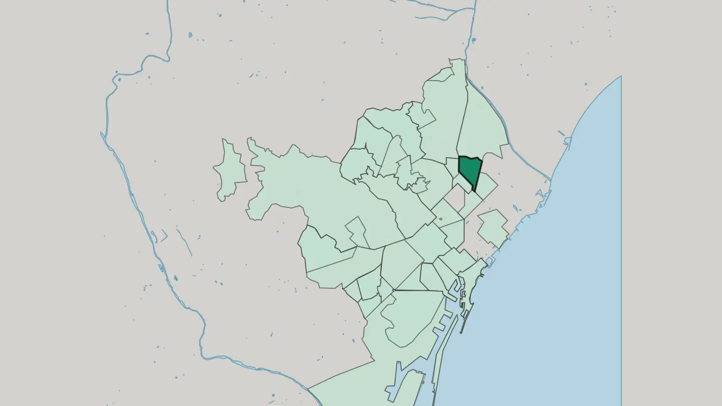 Map of La Sagrera in Barcelona