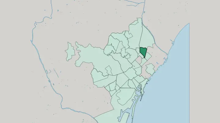 Map of La Sagrera in Barcelona