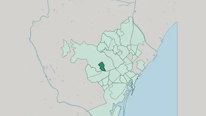 Map of Las Tres Torres in Barcelona