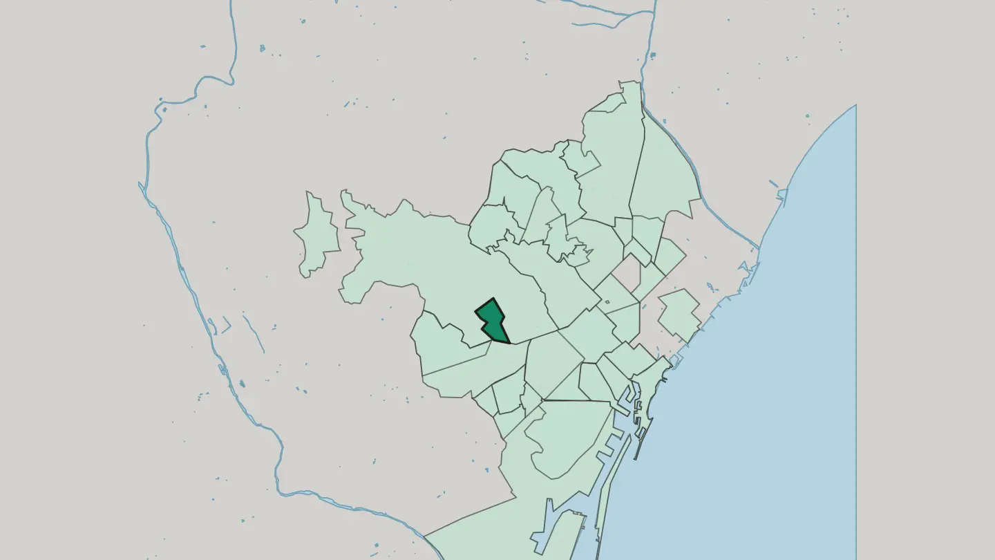 Map of Las Tres Torres in Barcelona