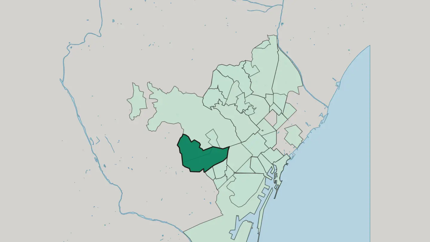 Map of Les Corts in Barcelona