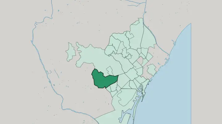 Map of Les Corts in Barcelona