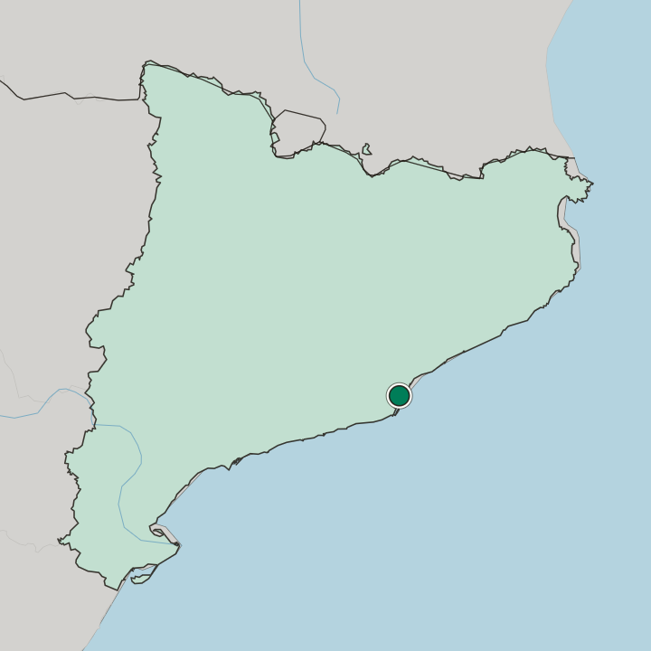 Map showing Barcelona — In Catalunya