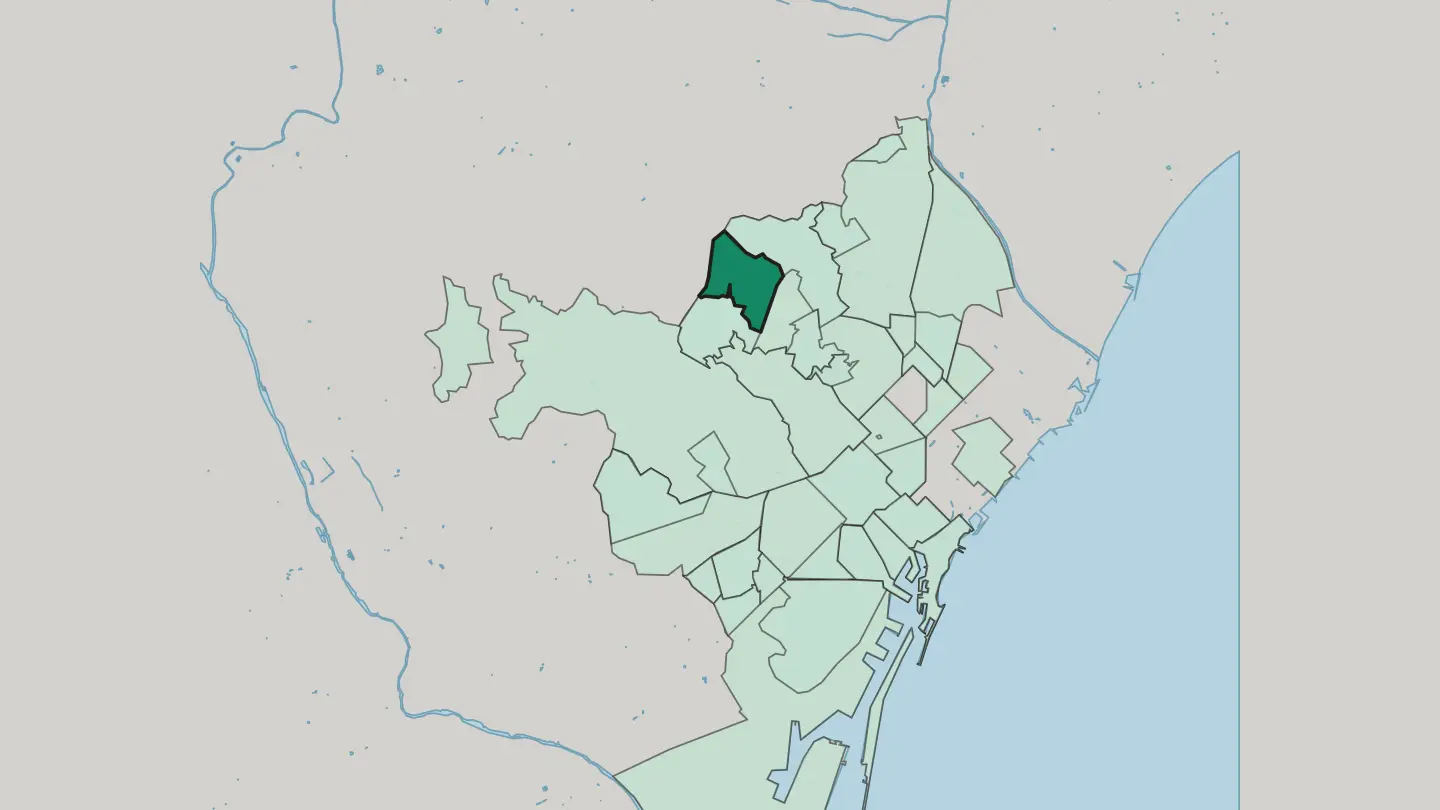 Map of Montbau in Barcelona