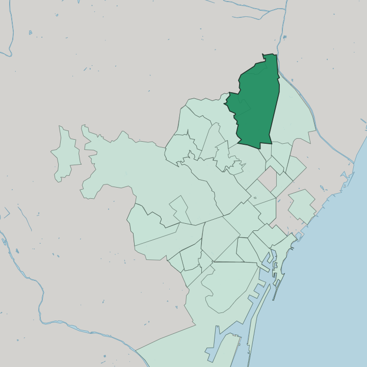 Map showing Nou Barris — In Barcelona