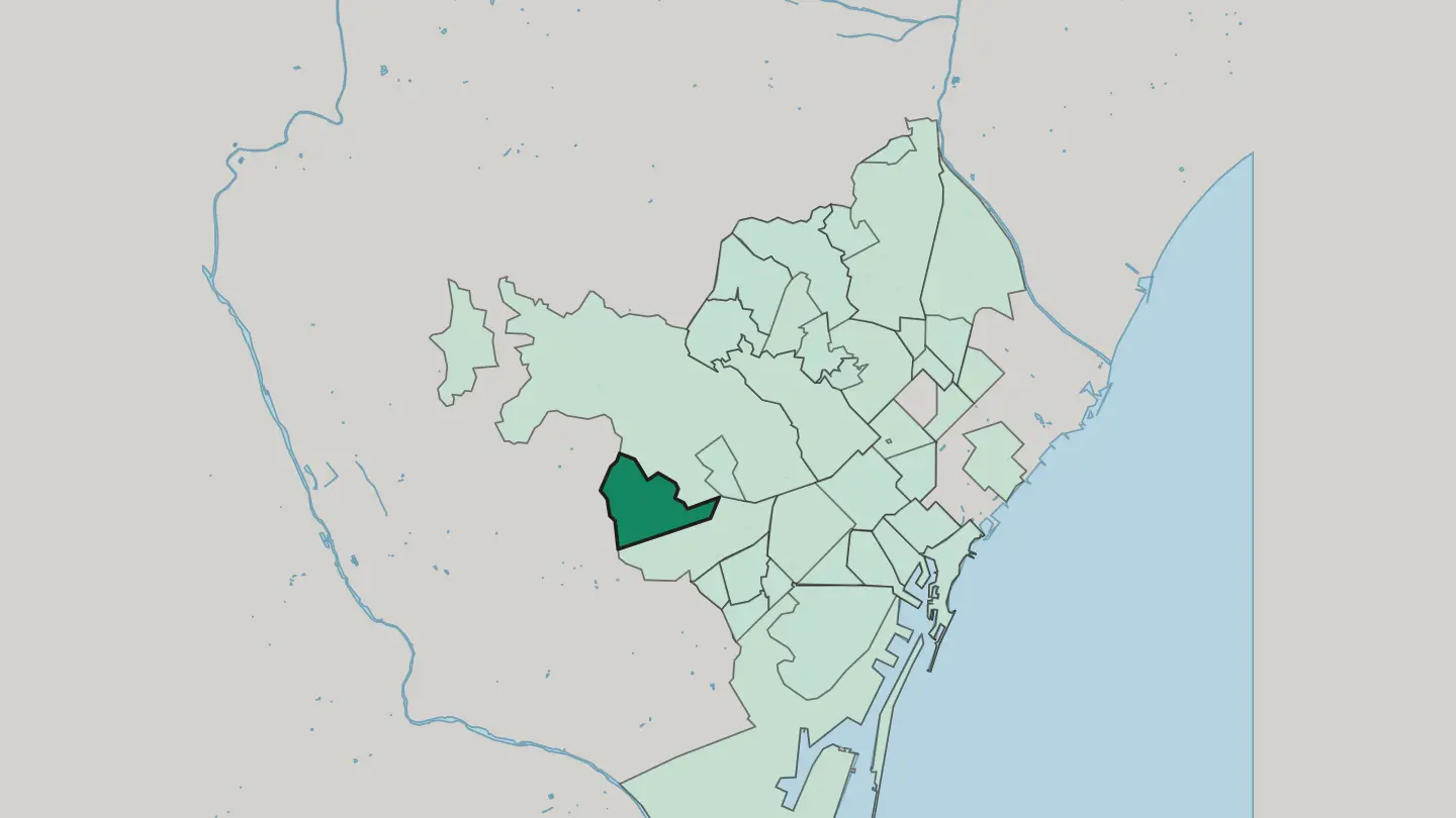 Map of Pedralbes in Barcelona
