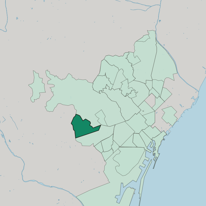 Map showing Pedralbes — In Barcelona