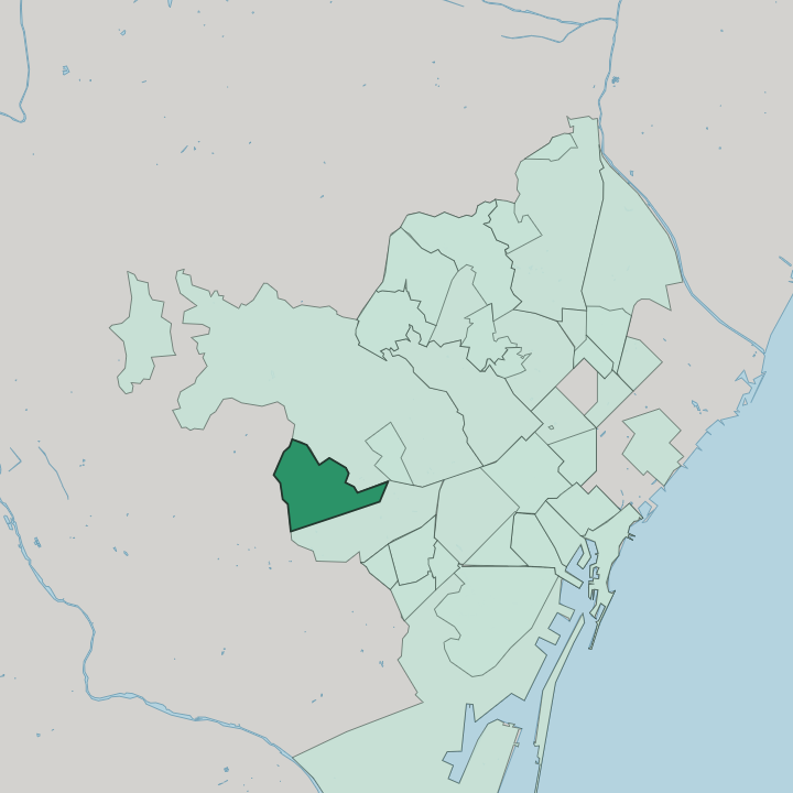 Map showing Pedralbes — In Barcelona