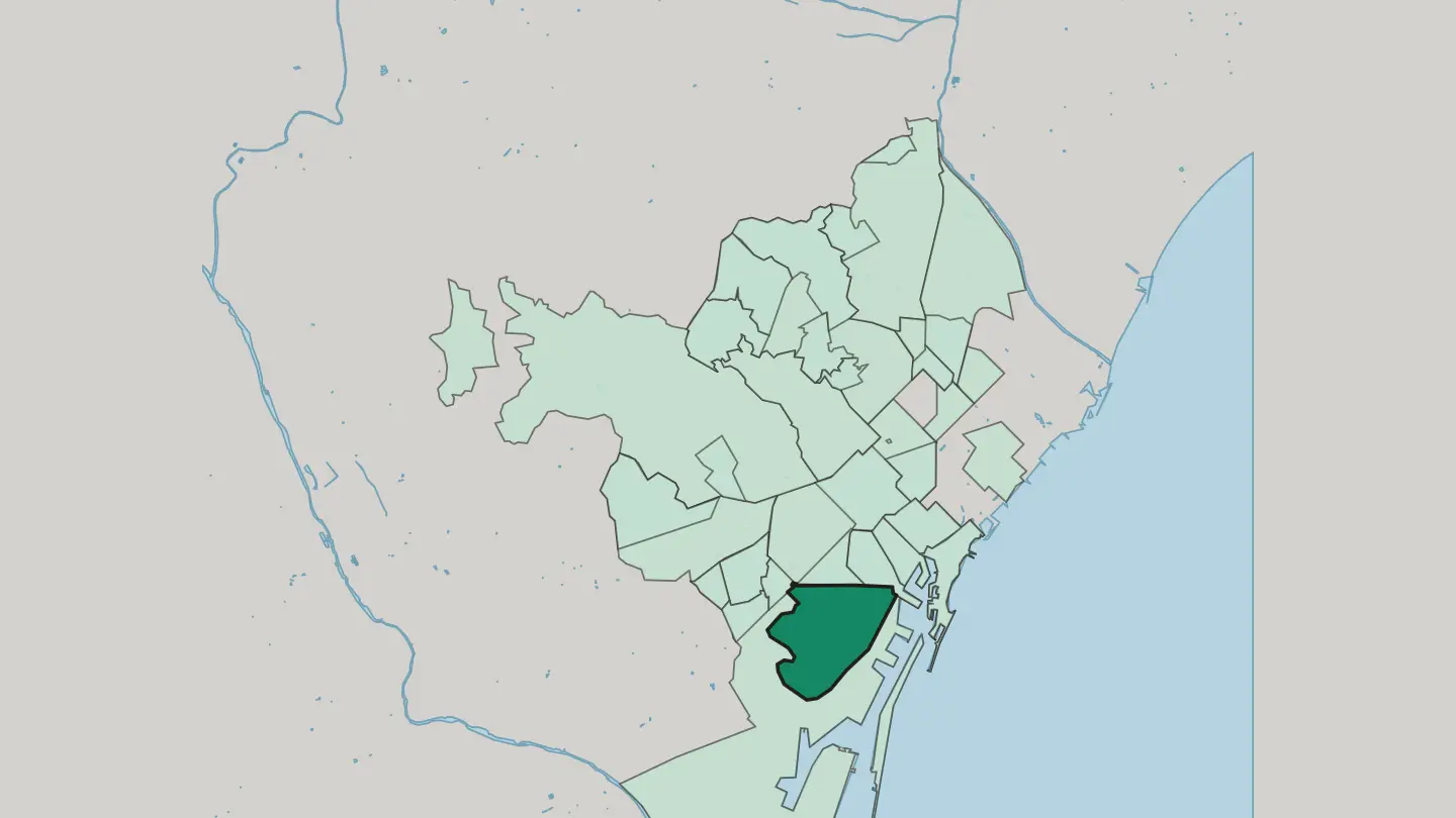 Map of Poble Sec in Barcelona