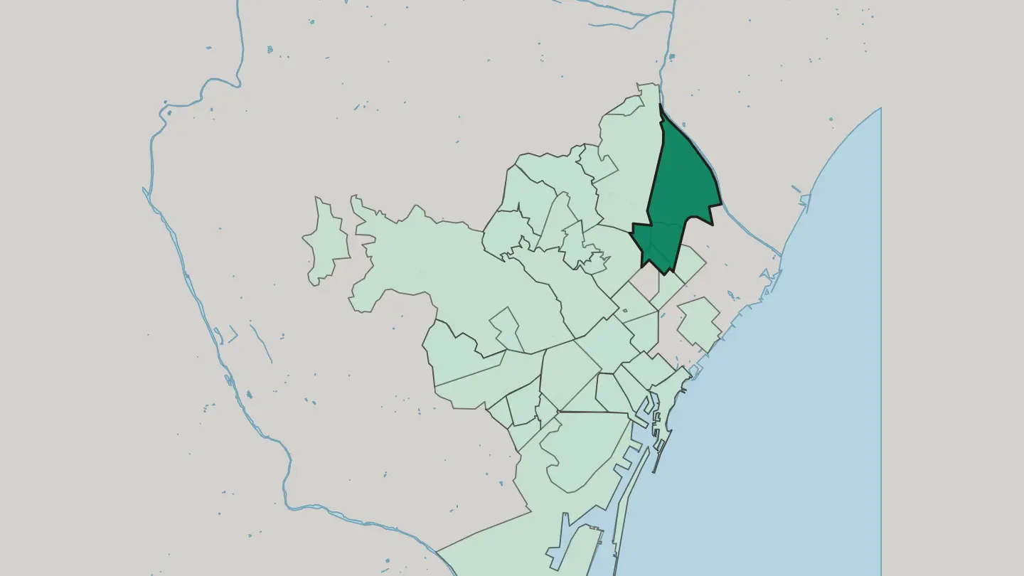 Map of Sant Andreu in Barcelona
