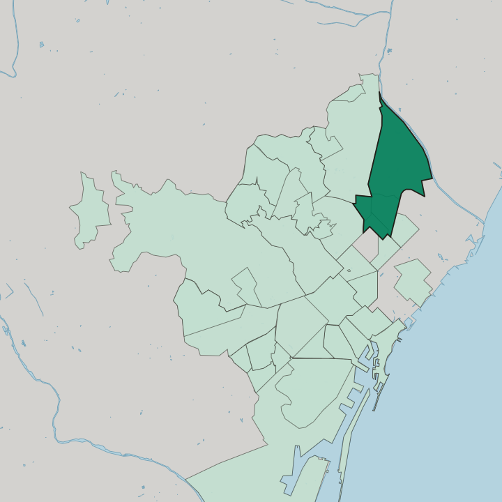 Map showing Sant Andreu — In Barcelona