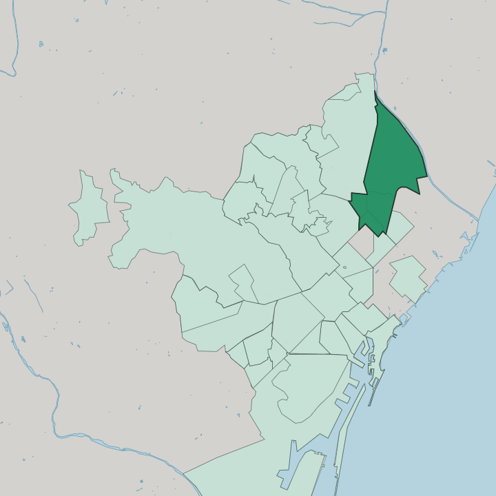Map showing Sant Andreu — In Barcelona