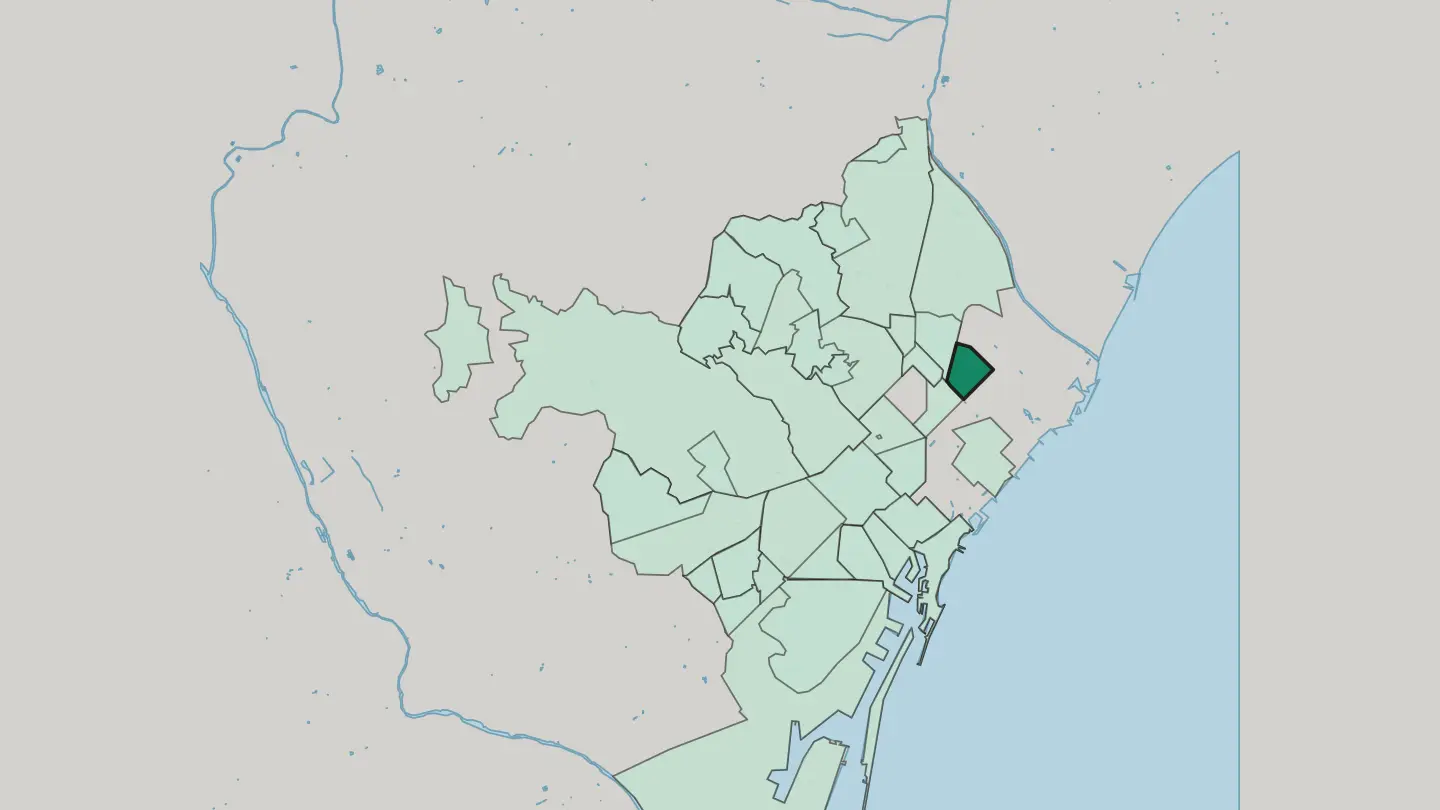 Map of Sant Martí de Provençals in Barcelona