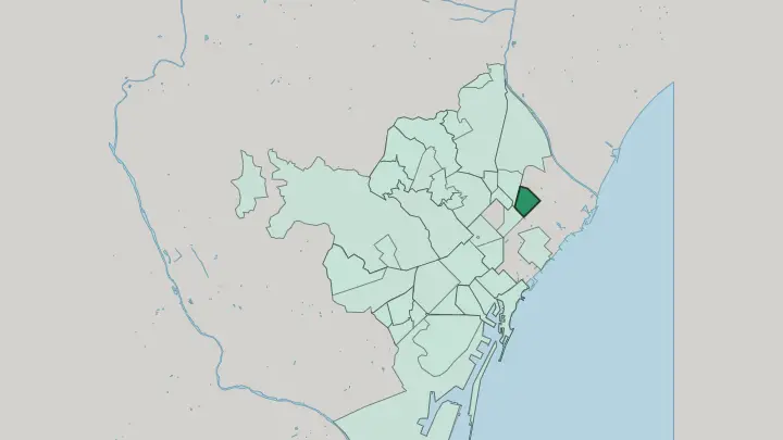 Map of Sant Martí de Provençals in Barcelona