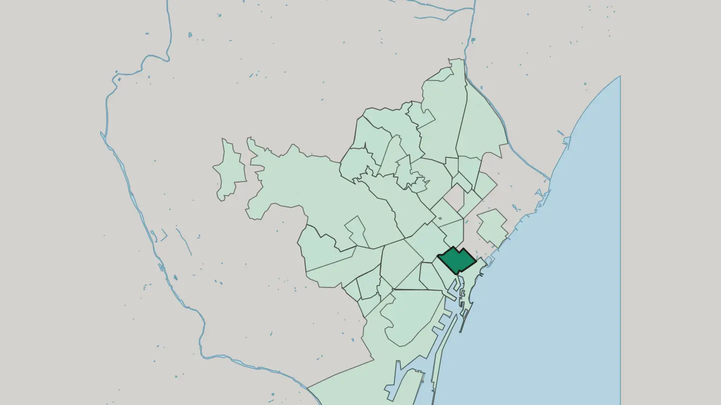 Map of Sant Pere, Santa Caterina i La Ribera in Barcelona