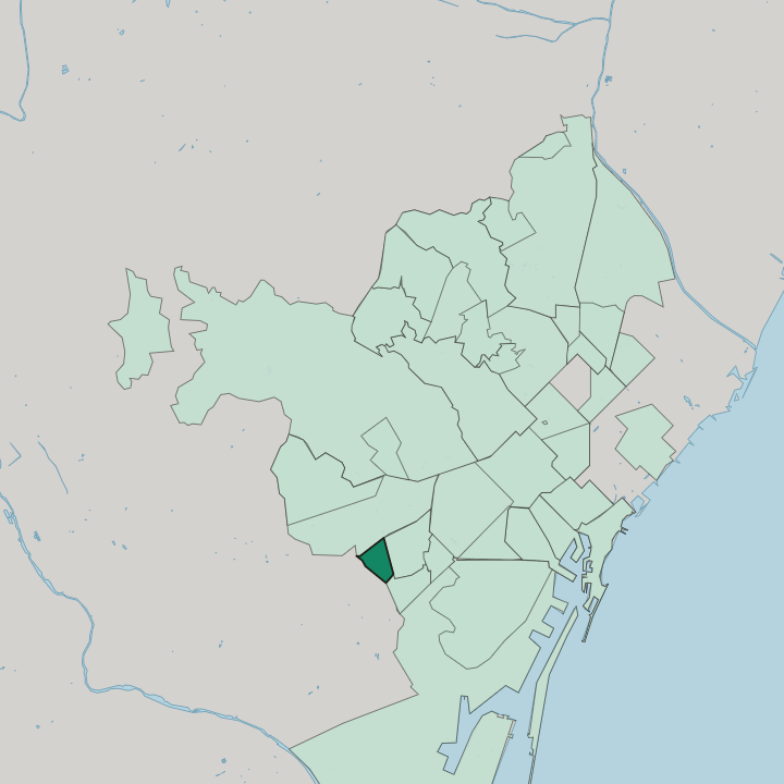 Map showing Sants - Badal — In Barcelona