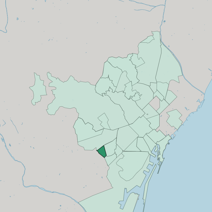 Map showing Sants - Badal — In Barcelona