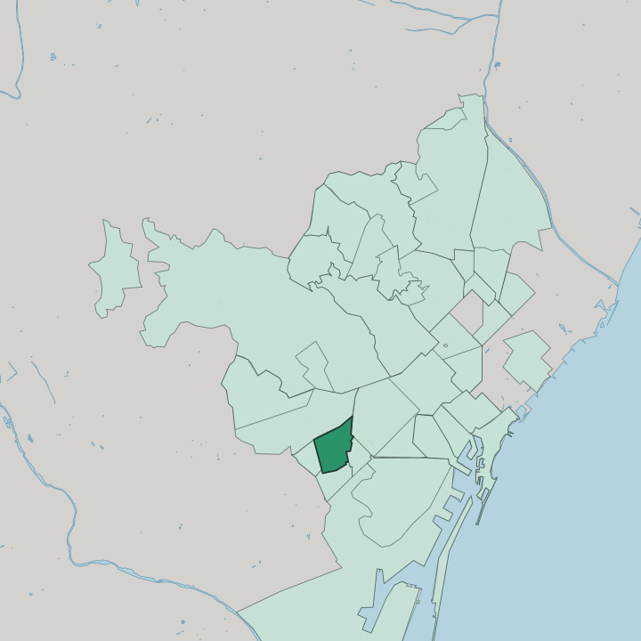 Map showing Sants — In Barcelona