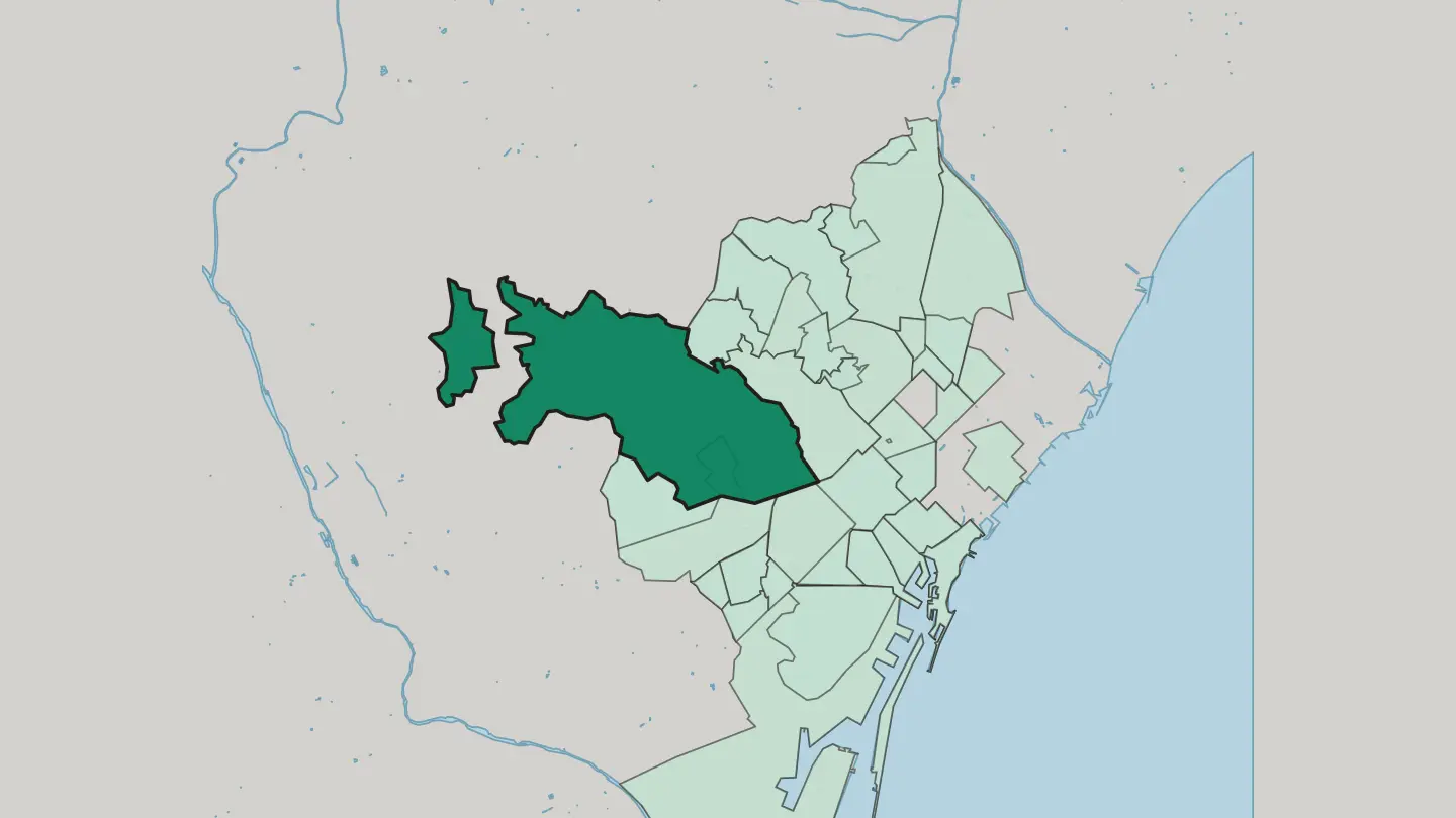 Map of Sarrià-Sant Gervasi in Barcelona