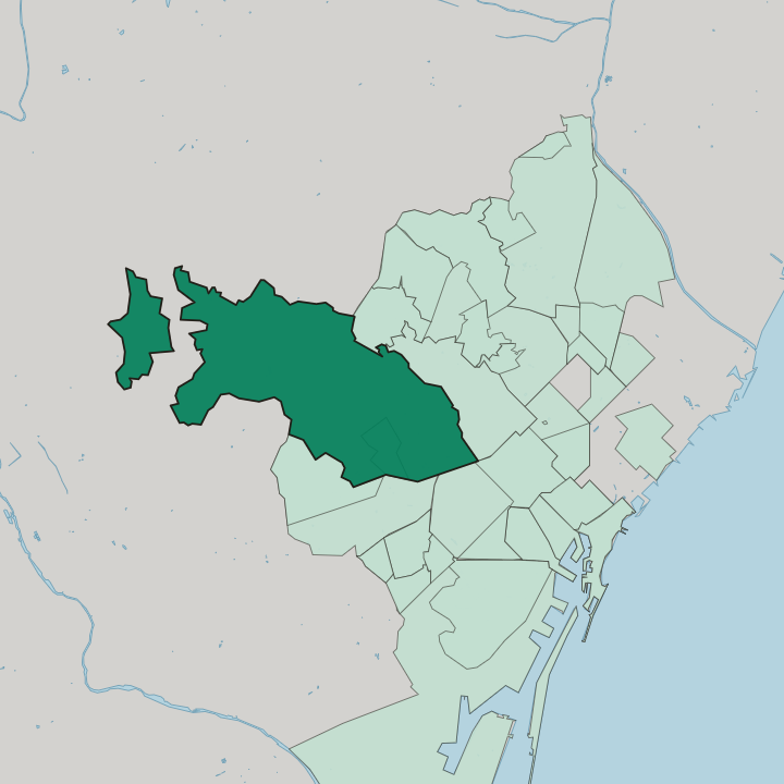 Map showing Sarrià-Sant Gervasi — In Barcelona