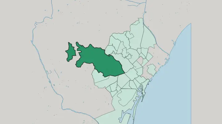 Map of Sarrià-Sant Gervasi in Barcelona