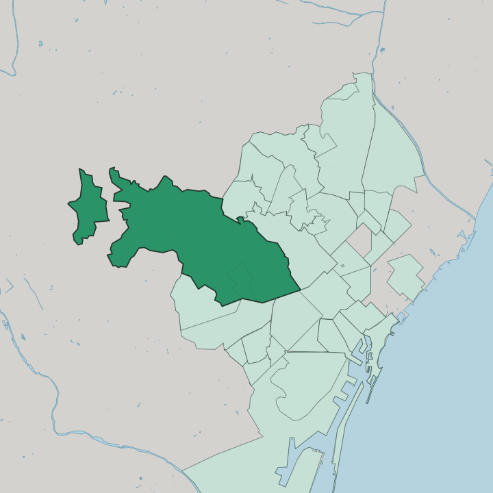 Map showing Sarrià-Sant Gervasi — In Barcelona