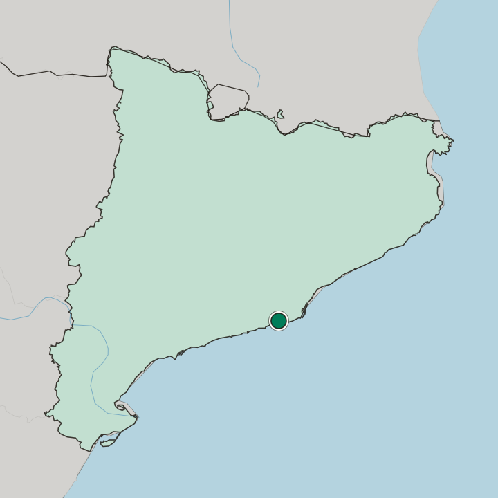 Map showing Castelldefels — In Catalunya