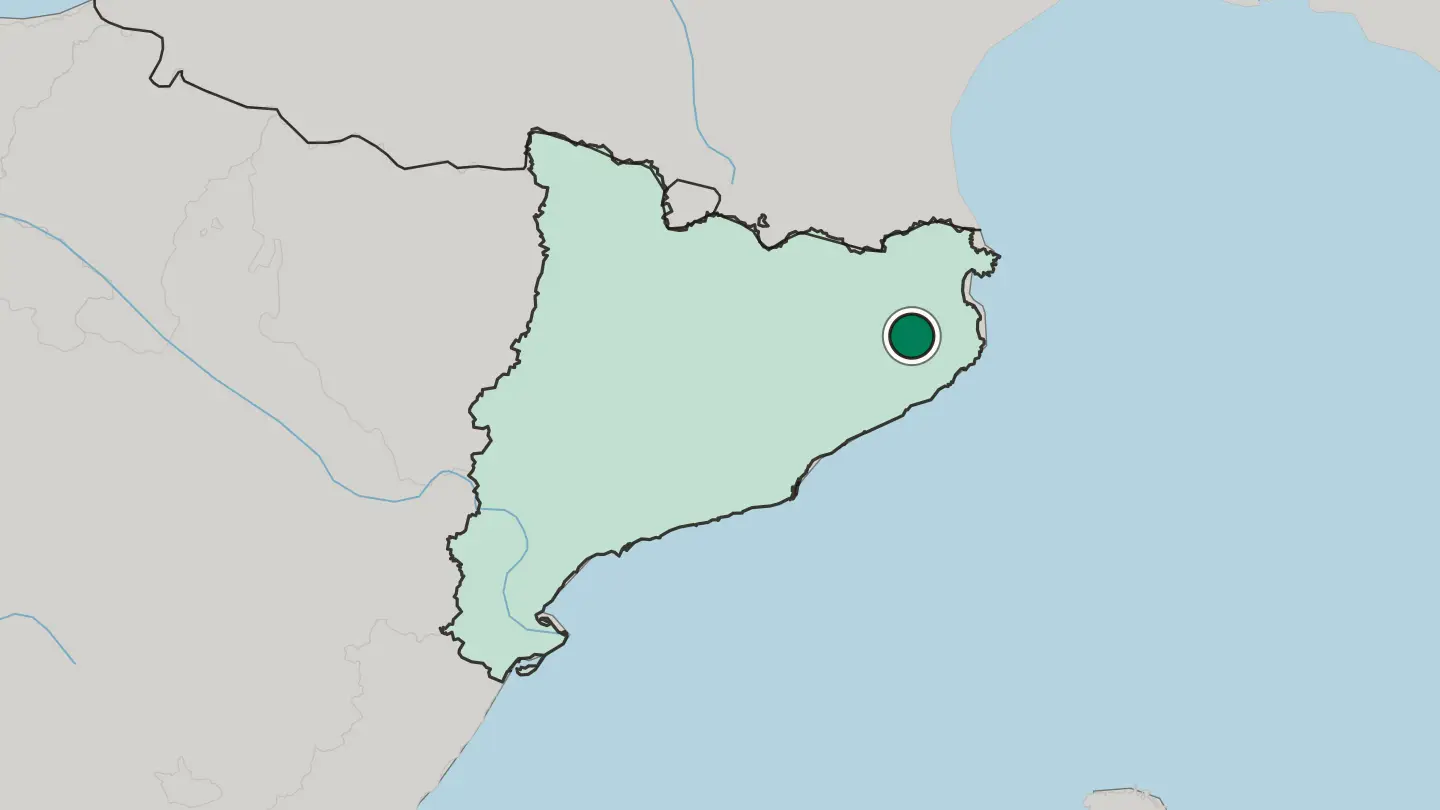 Map of Girona in Spain