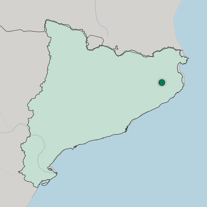 Map showing Girona — In Catalunya