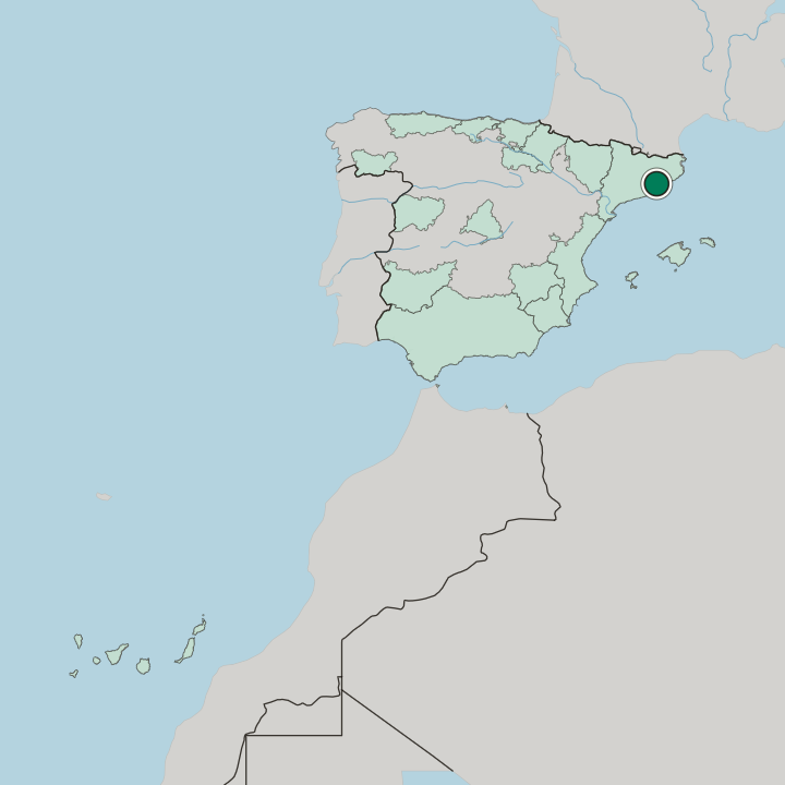 Map showing Granollers — In Spain