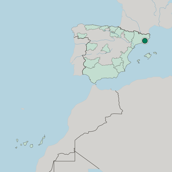 Map showing Mataró — In Spain