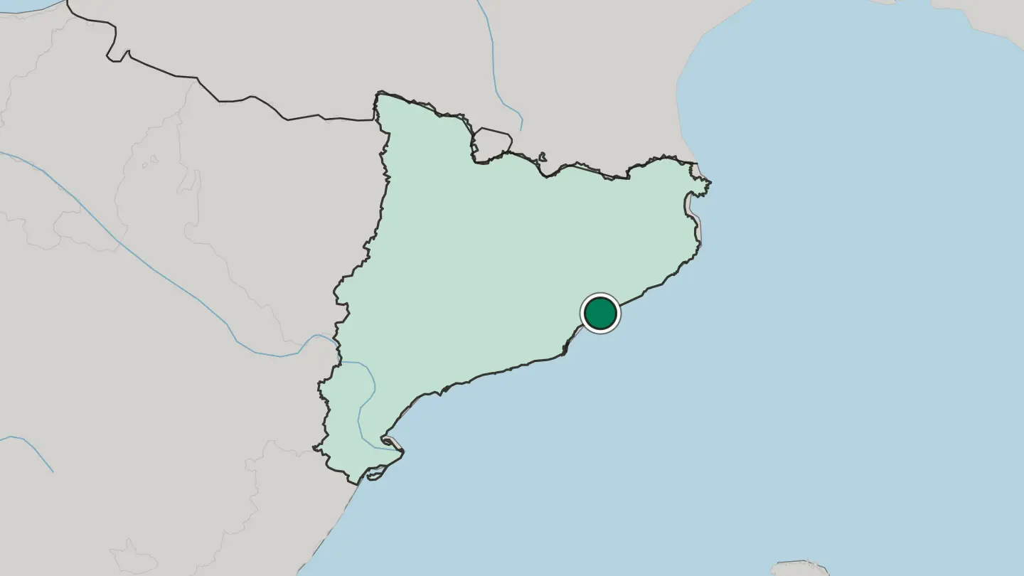 Map of Mataró in Spain