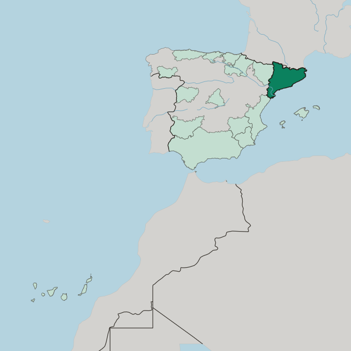 Map showing Catalunya — In Spain