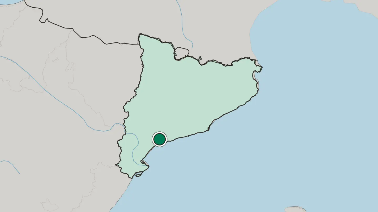 Map of Reus in Spain